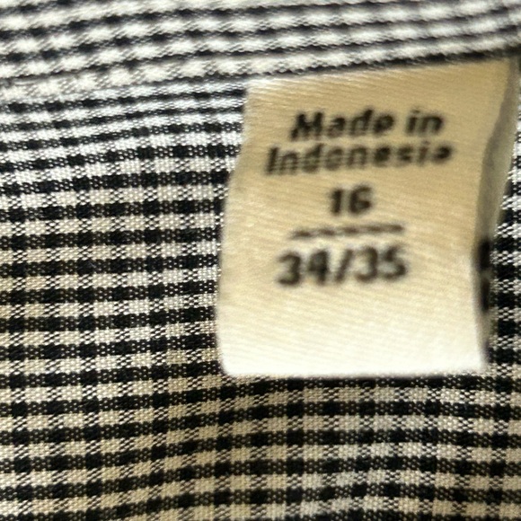 Calvin Klein Men’s B/W slim fit performance non-iron dress shirt .Size 16 34/35 - Picture 6 of 7